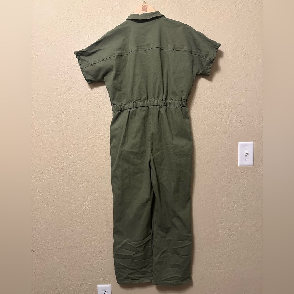 Vintage Charlotte By Cato Olive Green Jumpsuit Denim 
Nap button Sz XL (18) - Picture 6 of 7
